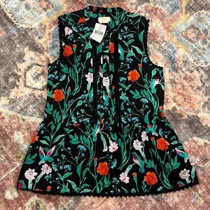 Kate Spade “live colorfully” jardin poplin top